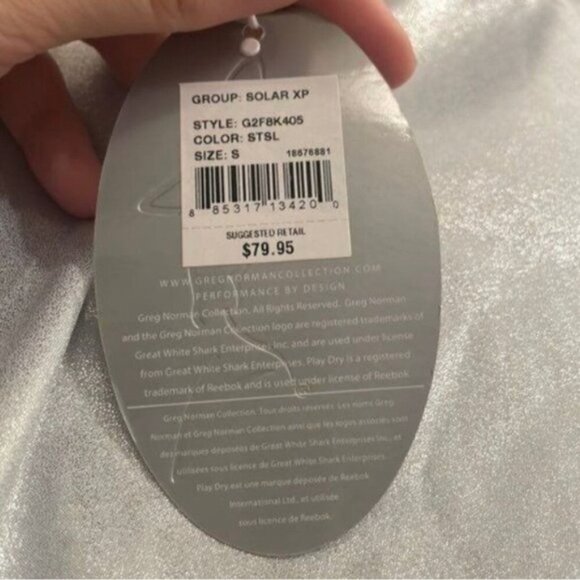 Greg Norman silver metallic solar XP extreme sun protection long sleeve pullover - Picture 5 of 10